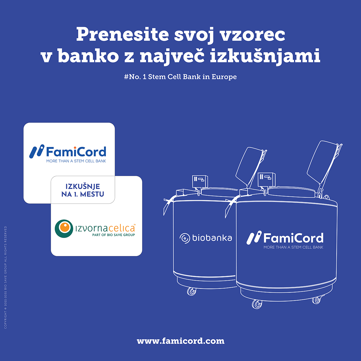 Prenesite svoj vzorec v banko matičnih celic Famicord - ponovno odprte prijave